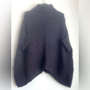 Theory Charcoal Cowl Neck Sweater